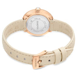 Swarovski Certa Crystals Silver Dial Beige Leather Strap Watch for Women - 5672968 Authentic Buy Shop Now