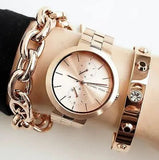 Michael Kors Garner Quartz Rose Gold Dial Rose Gold Steel Strap Watch For Women - MK6409 Authentic Buy Shop Now