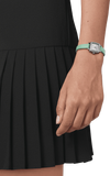 Tissot T Lady Lovely Square Silver Dial Light Green Leather Strap Watch for Women - T058.109.16.031.01 Authentic Buy Shop Now