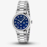 Gucci G Timeless Quartz Blue Dial Silver Steel Strap Watch for Women - YA1265043 Authentic Buy Shop Now