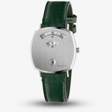 Gucci Grip Quartz Silver Dial Green Leather Strap Unisex Watch - YA157406 Authentic Buy Shop Now