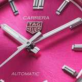 Tag Heuer Carrera Date Automatic 18K Pink Dial Silver Steel Strap Watch for Women - WBN2313.BA0001 Authentic Buy Shop Now
