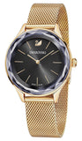 Swarovski Octea Nova Black Dial Rose Gold Mesh Bracelet Watch for Women - 5430424 Authentic Buy Shop Now