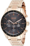 Hugo Boss Trophy Grey Dial Rose Gold Steel Strap Watch for Men - 1513632 Authentic Buy Shop Now
