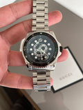 Gucci Dive Snake Black Dial Silver Steel Strap Watch For Men - YA136218 Authentic Buy Shop Now