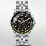 Fossil FB-01 Chronograph Black Dial Silver Steel Strap Watch for Men - FS5864 Authentic Buy Shop Now