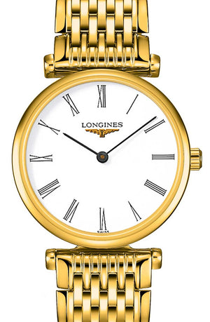 Longines La Grande Classique De Longines White Dial Gold Steel Strap Watch for Women - L4.209.2.11.8 Authentic Buy Shop Now