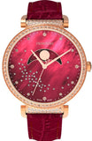 Swarovski Passage Moon Phase Red Dial Red Leather Strap Watch for Women - 5613323 Authentic Buy Shop Now