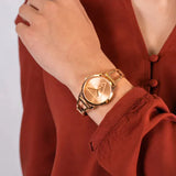 Guess Lola Quartz Gold Dial Gold Steel Strap Watch For Women - W1145L3 Authentic Buy Shop Now