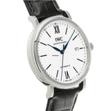 IWC Portofino Automatic '150 Years' Edition Automatic White Dial Black Leather Strap Watch for Men - IW356519 Authentic Buy Shop Now