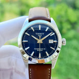 Tissot Gentlemen Powermatic 80 Silicium Blue Dial Brown Leather Strap Watch For Men - T127.407.16.041.00 Authentic Buy Shop Now