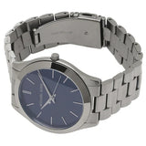Michael Kors Slim Runway Blue Dial Grey Steel Strap Watch For Men - MK8584 Authentic Buy Shop Now