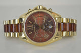 Michael Kors Bradshaw Chronograph Burgundy Dial Two Tone Steel Strap For Women - MK6269 Authentic Buy Shop Now