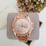 Michael Kors Bradshaw Quartz Rose Gold Dial Rose Gold Steel Strap Watch For Women - MK6556 Authentic Buy Shop Now