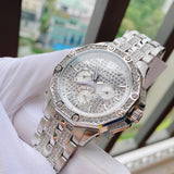 Bulova Crystal Collection Pave Silver Dial with Crystals Silver Steel Strap Watch for Men - 96C134 Authentic Buy Shop Now