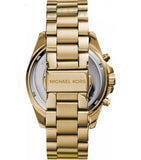 Michael Kors Bradshaw Chronograph Blue Dial Gold Steel Strap Watch For Women - MK5975 Authentic Buy Shop Now