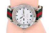 Gucci G Timeless White Dial Two Tone Nylon Strap Watch For Men - YA126231 Authentic Buy Shop Now