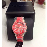 Marc Jacobs Rock Chronograph Red Dial Red Silicone Strap Watch for Women - MBM2577 Authentic Buy Shop Now