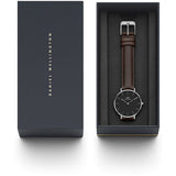 Daniel Wellington Classic Petite Bristol Black Dial Brown Leather Strap Watch For Women - DW00100233 Authentic Buy Shop Now
