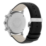 Emporio Armani Gianni White Dial Black Leather Strap Watch For Men - AR0385 Authentic Buy Shop Now