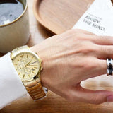 Emporio Armani Renato Chronograph White Dial Gold Steel Strap Watch For Men - AR11332 Authentic Buy Shop Now