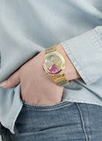 Guess Sugarrush Quartz Multicolor Dial Gold Steel Strap Watch For Women - GW0258L1 Authentic Buy Shop Now