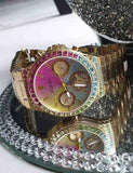 Guess Sugarrush Quartz Multicolor Dial Gold Steel Strap Watch For Women - GW0258L1 Authentic Buy Shop Now