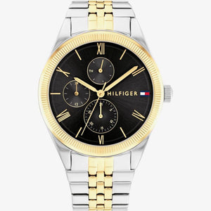 Tommy Hilfiger Monica Chronograph Black Dial Two Tone Steel Strap Watch For Women - 1782591 Authentic Buy Shop Now