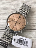 Emporio Armani Aviator Chronograph Beige Dial Silver Steel Strap Watch For Men - AR11239 Authentic Buy Shop Now