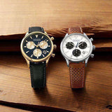 Movado Heritage Chronograph Calendoplan Blue Dial Black Leather Strap Watch for Men - 3650006 Authentic Buy Shop Now