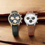 Movado Heritage Calendoplan Chronograph White Dial Brown Leather Strap Watch for Men - 3650008 Authentic Buy Shop Now