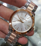 Michael Kors Slim Runway White Dial Two Tone Steel Strap Watch for Women - MK3204 Authentic Buy Shop Now