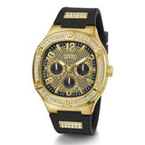 Guess Duke Crystals Black Dial Black Silicone Strap Watch For Men - GW0641G2 Authentic Buy Shop Now