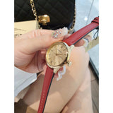 Burberry The Classic Gold Dial Red Leather Strap Watch for Women - BU10102 Authentic Buy Shop Now