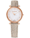 Swarovski Crystalline Wonder Silver Dial Beige Leather Strap Watch for Women - 5656899 Authentic Buy Shop Now