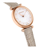 Swarovski Crystalline Wonder Silver Dial Beige Leather Strap Watch for Women - 5656899