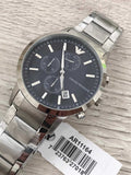 Emporio Armani Renato Chronograph Blue Dial Silver Steel Strap Watch For Men - AR11164 Authentic Buy Shop Now