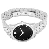 Movado Museum Classic Black Dial Silver Steel Strap Watch For Women - 0606858 Authentic Buy Shop Now
