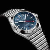 Breitling Chronomat GMT 40 Blue Dial Silver Steel Strap Watch for Men - A32398101C1A1 Authentic Buy Shop Now