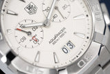 Tag Heuer Aquaracer Chronograph White Dial Silver Steel Strap Watch for Men - WAY111Y.BA0928 Authentic Buy Shop Now