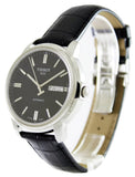 Tissot Automatics III Day Date Black Dial Black Leather Strap Watch For Men - T065.430.16.051.00 Authentic Buy Shop Now