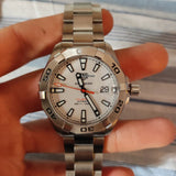 Tag Heuer Aquaracer Calibre 5 Automatic White Dial Silver Steel Strap Watch for Men - WAY2013.BA0927 Authentic Buy Shop Now