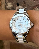 Tag Heuer Aquaracer Diamonds White Dial Two Tone Steel Strap Watch for Women - WAY131D.BA0914 Authentic Buy Shop Now