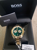 Hugo Boss Santiago Green Dial Two Tone Steel Strap Watch for Men - 1513872 Authentic Buy Shop Now