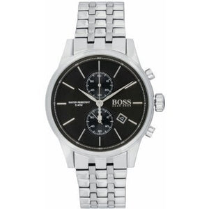 Hugo Boss Jet Black Dial Silver Steel Strap Watch for Men - 1513383 Authentic Buy Shop Now