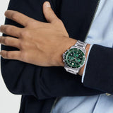 Movado Series 800 Chronograph Green Dial Silver Steel Strap Watch for Men - 2600179 Authentic Buy Shop Now