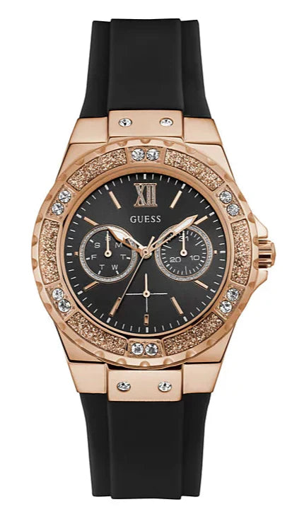 Guess Fusion Multifunction Black Dial Black Rubber Strap Watch For Women - GW0519L4 Authentic Buy Shop Now