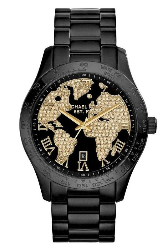 Michael Kors Layton Pave Black Dial Black Steel Strap Watch for Women - MK6091 Authentic Buy Shop Now