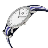 Daniel Wellington Classic Trinity White Dial Three Tone Nylon Strap Watch For Women - 0609DW Authentic Buy Shop Now