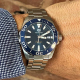 Tag Heuer Aquaracer Blue Dial Quartz Silver Steel Strap Watch for Men - WAY111C.BA0928 Authentic Buy Shop Now